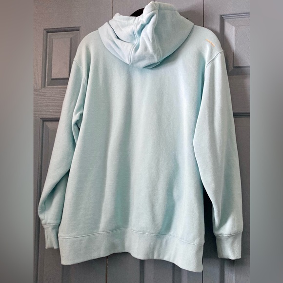 Ariat Rebar Light Light Blue Hoodie with Purple Ariat Logo - Picture 2 of 3